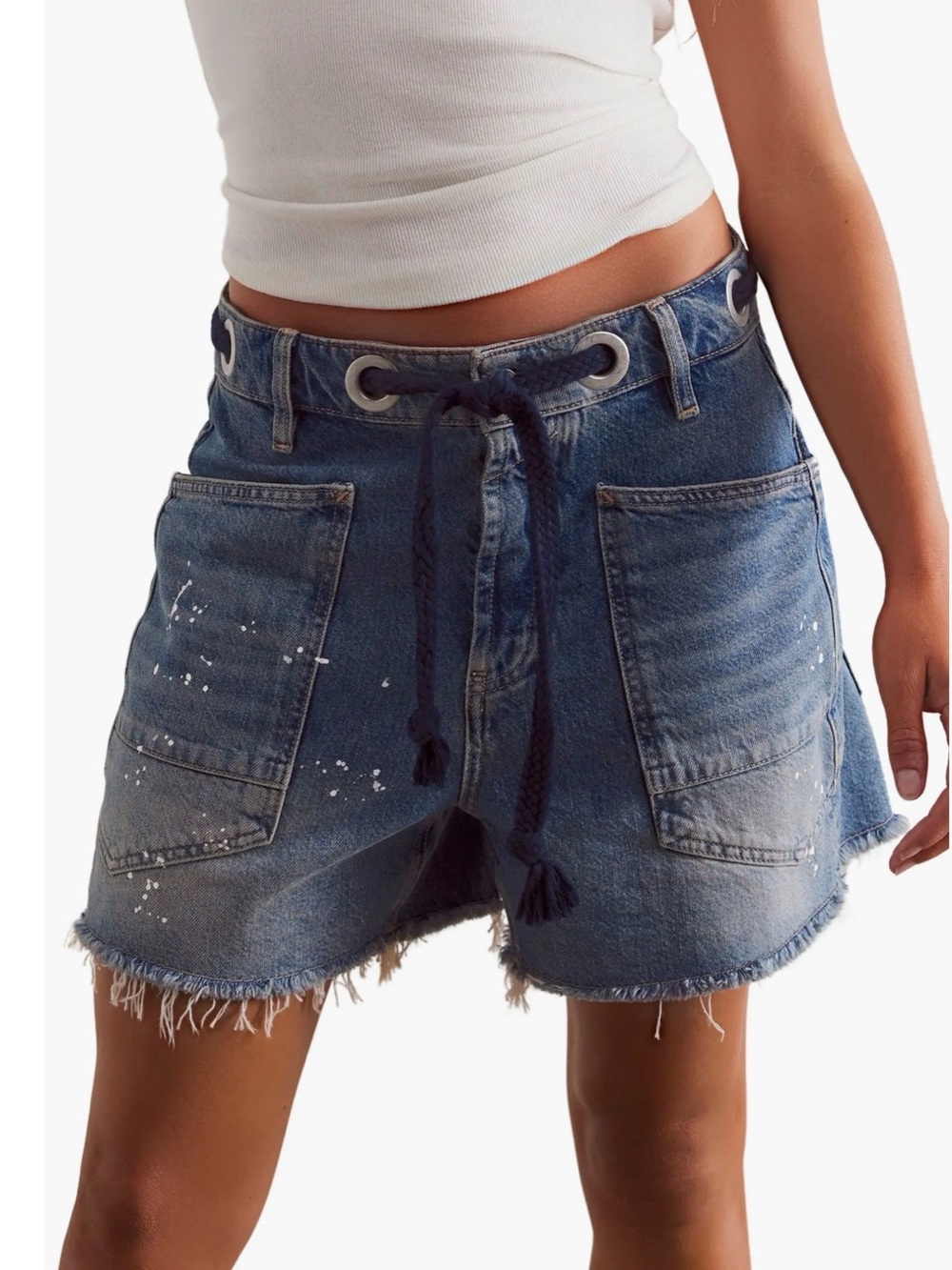 We The Free Free People Moxie Raw Hem Denim Shorts
